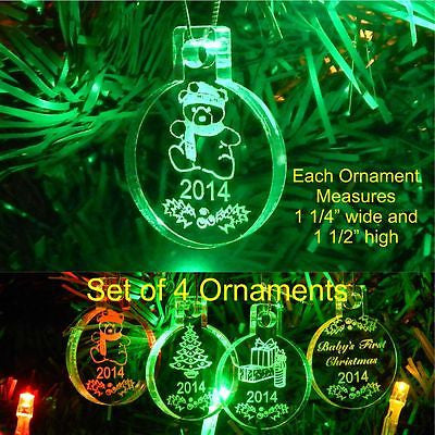 Miniature Christmas Tree Ornaments Name/Yr Personalized Acrylic Set of –  FinesseLaserDesigns